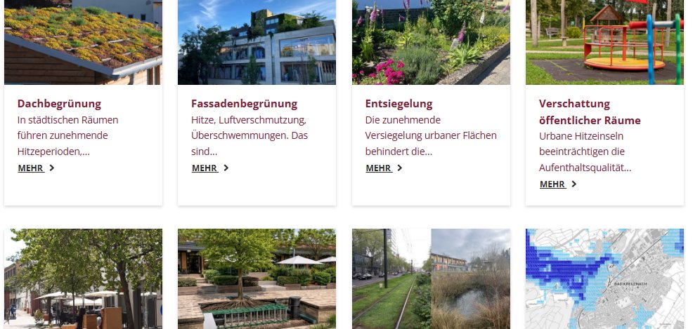 Screenshot des Maßnahmentools