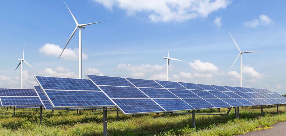 solar cells or solar panels or photovoltaic cells with wind turb