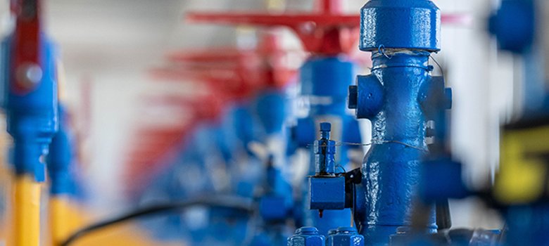 gas valves at the factory