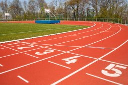 Startlinie auf Sportplatz Startlinie auf Sportplatz